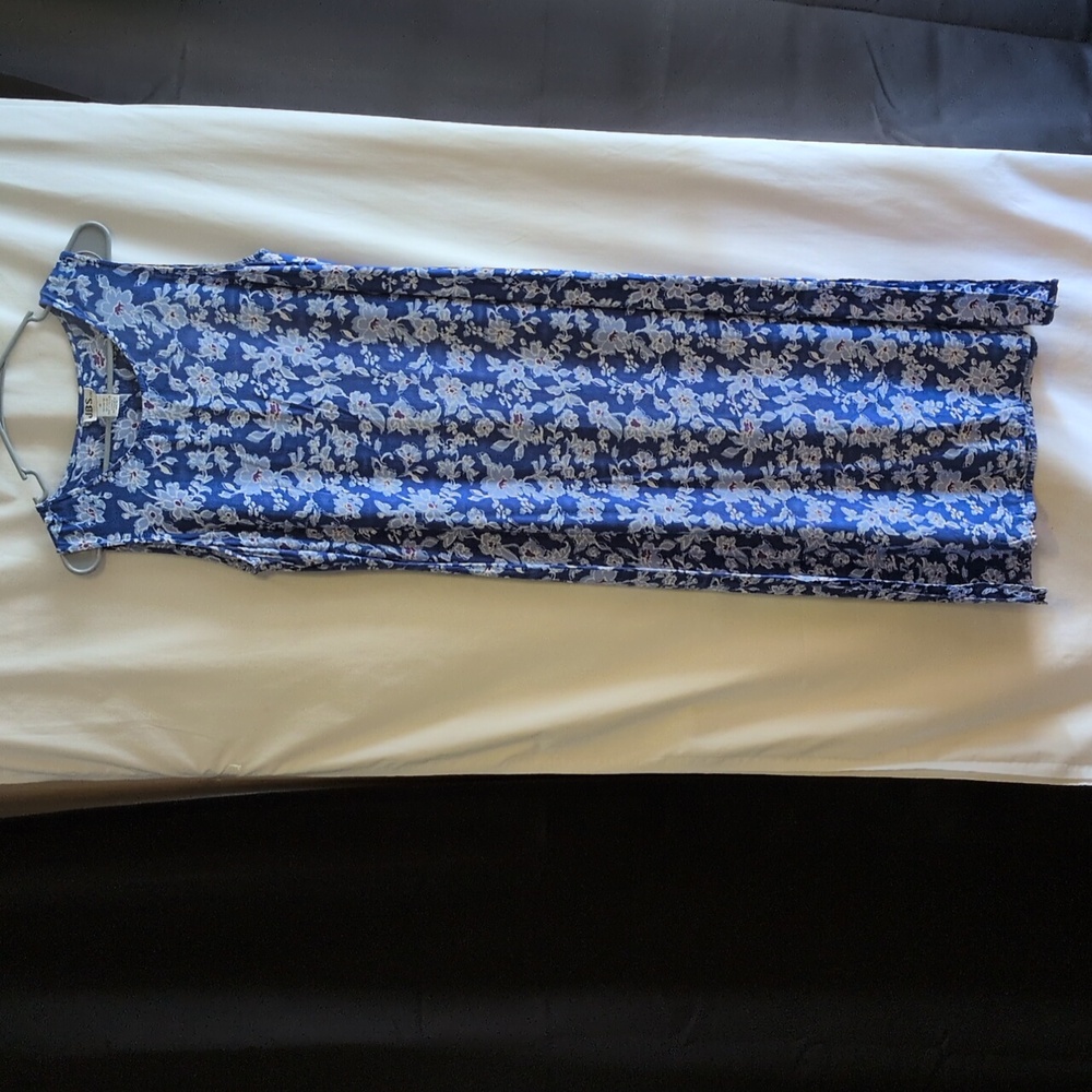 Vintage JBS Floral Blue Sleeveless Dress